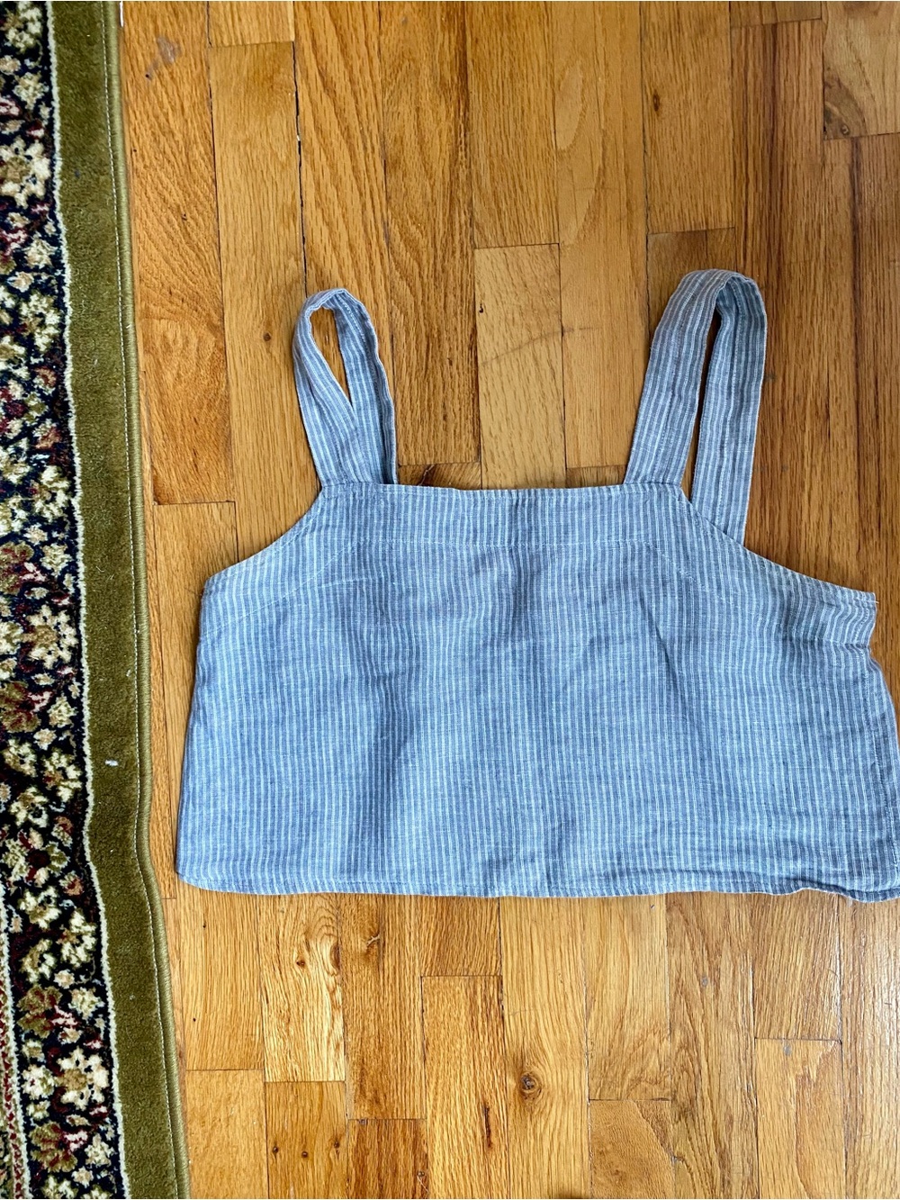 Everlane Square-Neck Crop Top in GreyStripe